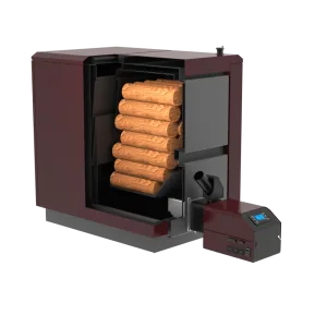 Cazan mixt Mareli peleti/lemne CBW 35kW – randament 92%, ventilator exhaustor