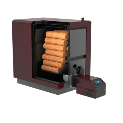Cazan mixt Mareli peleti/lemne CBW 35kW – randament 92%, ventilator exhaustor