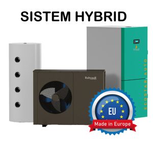 Sistem HYBRID 20/24kW pompa de caldura cu centrala pe peleti Mareli