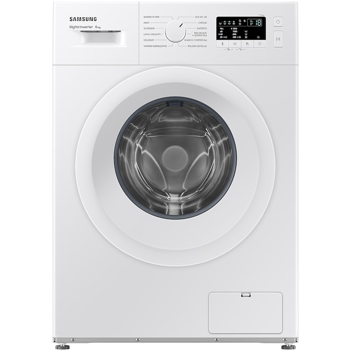 Masina de spalat rufe slim Samsung WW60A3120WE/LE, 6 kg, 1200 RPM, Clasa C, Hygiene Steam, Quick Wash 15 min, Alb