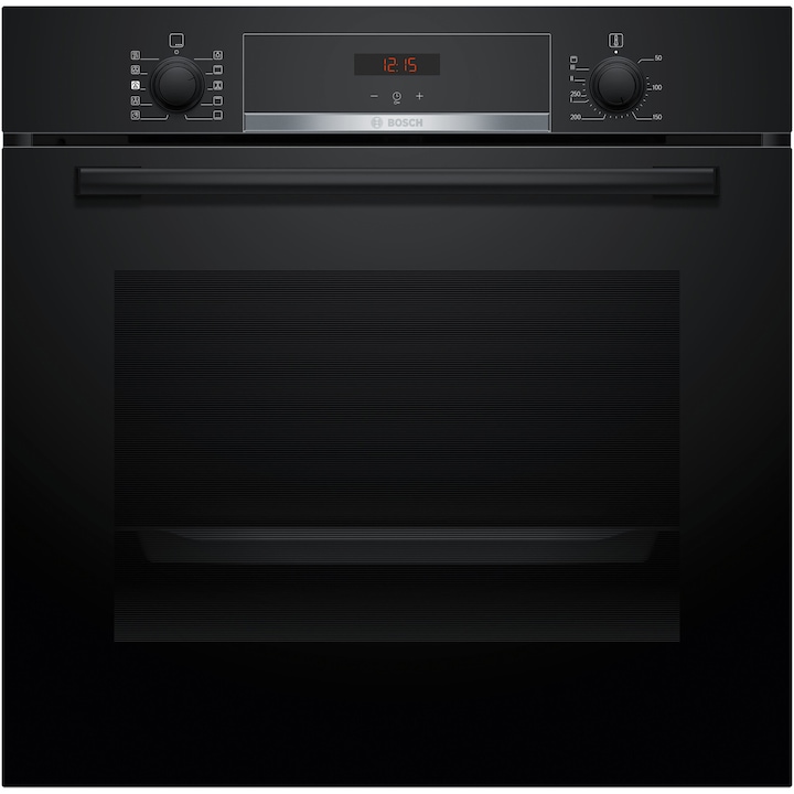 Cuptor incorporabil Bosch HQA534EB3, 71 L, Electric, Multifunctional, Added Steam, Grill, Convectie 3D Plus, 8 functii, Autocuratare EcoClean + hidrolitica, Clasa A+, Negru