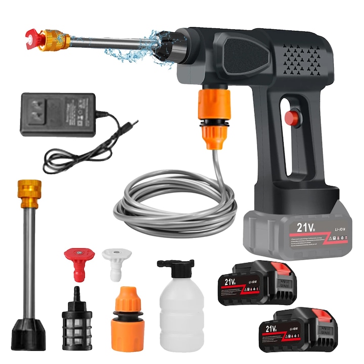 Aparat de spalat cu presiune, 2 baterii, design fara fir, 36 bar, 4 L/min, dimensiuni compacte