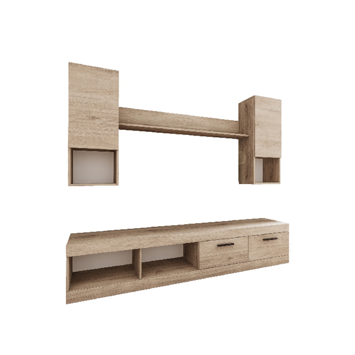 Living/Biblioteca Irim Pascale, 200x38.5x171 cm, Stejar Stridie
