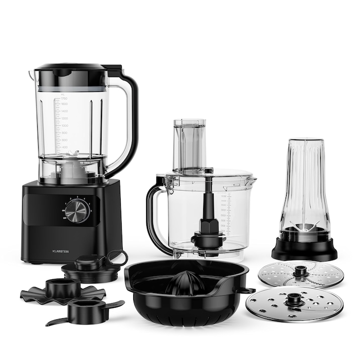 Klarstein, Robot De Bucatarie Velaire Cu Blender Pentru Framantat, Batut Si Facut Sucuri 1200 W 2 L Robot De Bucatarie/Blender 1, 75 L