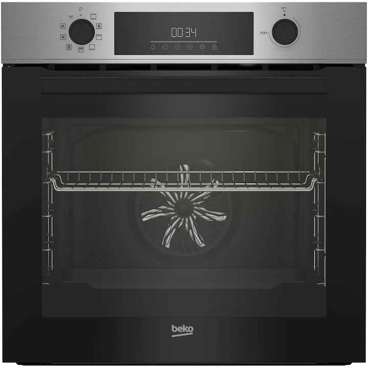 Cuptor incorporabil Beko BBIM11300XMP , Electric, 72 l, Multifunctional, Autocuratare pirolitica, RecycledNet™, AEROperfect™, SteamShine® Cleaning, 7 functii, Grill, Clasa A+, Inox