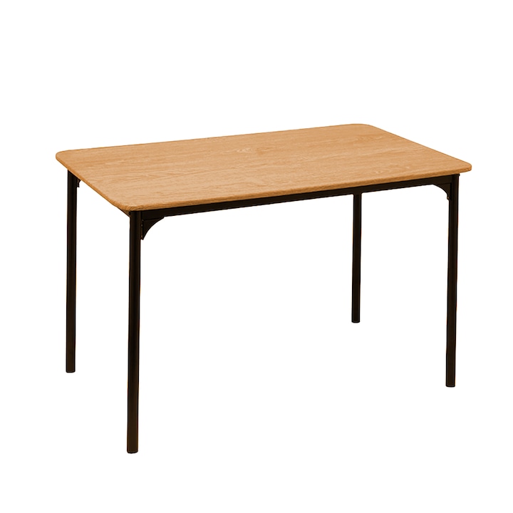 Masa Kiwari® Arno, MDF si Metal, Design Modern, 110×70×75 cm, Lemn Deschis & Negru