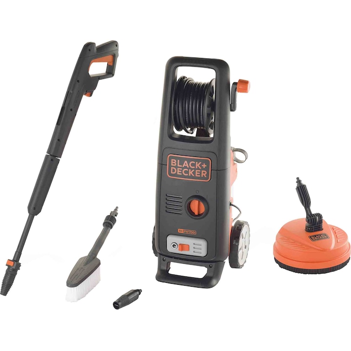 Aparat de spalat cu presiune Black & Decker BXPW1700PE, 1700W, 130Bar, 420l/h + perie terasa cu tambur
