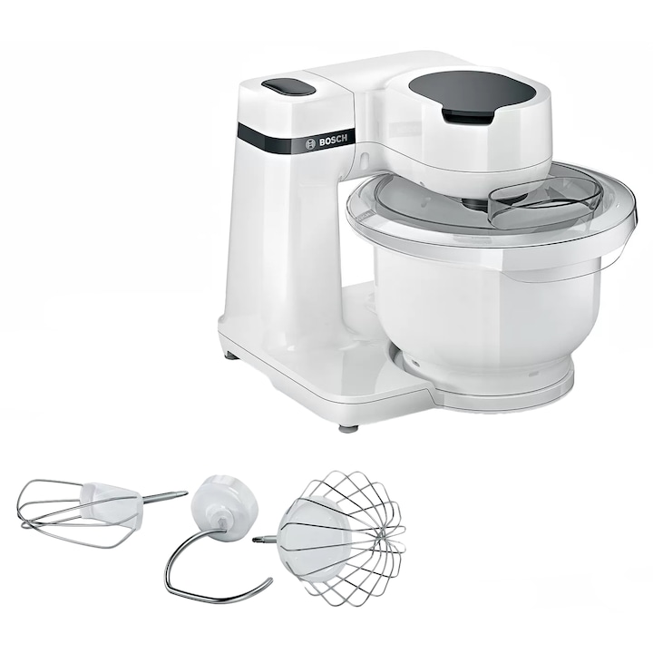 Robot de bucatarie Bosch MUMS2AW00, 700 W, 4 viteze, bol 3.8 l, Mixare planetara 3D, Alb