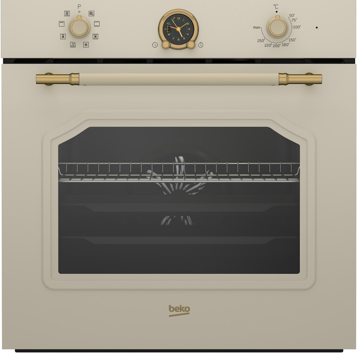 Cuptor incorporabil Beko RBIM19200CD, Electric, 72 l, 3D Cooking, AeroPerfect, Grill,Defrost, Timer, Fan Assisted cooking, Clasa A, Crem