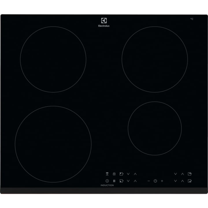 Plita incorporabila Electrolux LIR60430, Inductie, 4 zone de gatit, Touch Control, Timer, 60 cm, Sticla neagra
