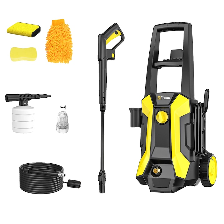 Aparat de spalat cu presiune electric, 2200W, duza ajustabila, 8m furtun, set complet accesorii