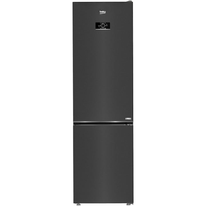 Combina frigorifica Beko B3RCNA404HXBR1, 355 l, No Frost, Clasa E, HarvestFresh, AeroFlow, H 203.5 cm, Dark inox