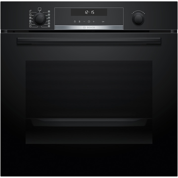 Cuptor incorporabil Bosch HBG578EB7, 71 L, Electric, Multifunctional, Grill, Soft close, Home Connect, Suport telescopic, Air Fry, 9 functii, AutoPilot30, Autocuratare pirolitica, 3D Hotair, Clasa A+, Negru
