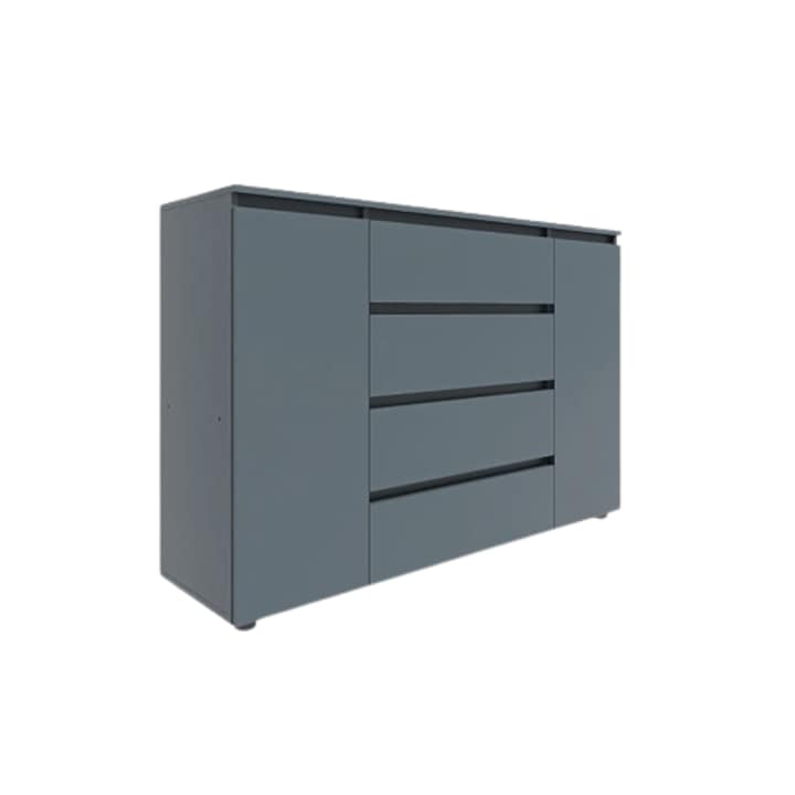 Comoda Light KL 4, Everest, Grafit, 140см x 38см x 93см