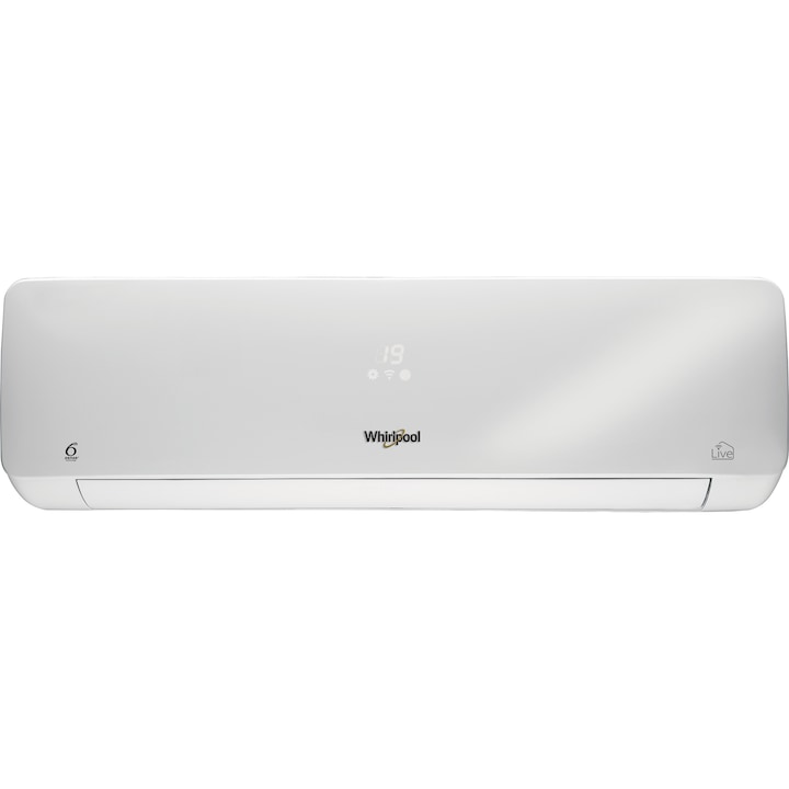 Aparat de aer conditionat Whirlpool SPIW312A2WF, 12000 BTU, Clasa A++, Functie incalzire, Control Wi-Fi, 6Th Sense, Filtru HEPA + Catechin, Control umiditate, R32