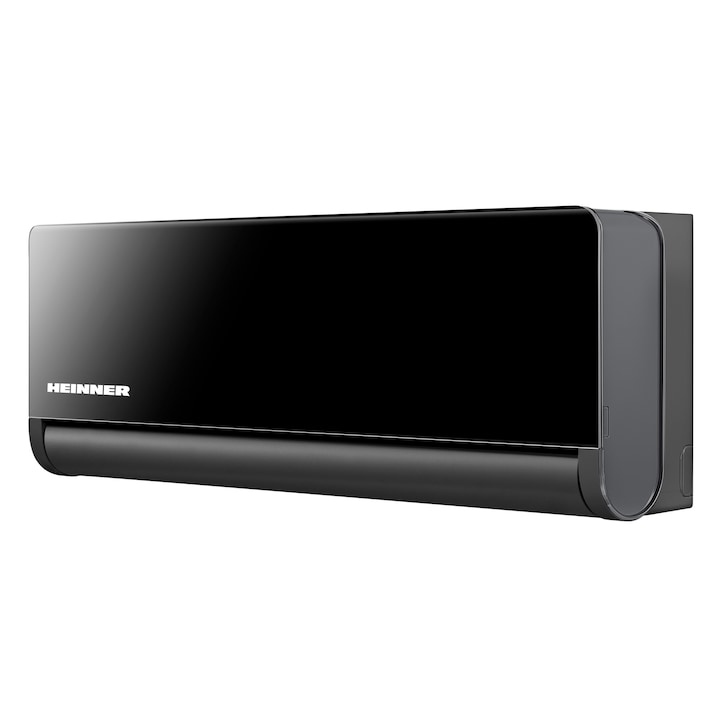 Aparat de aer conditionat Heinner BlackPearl 12000 BTU Wi-Fi, Clasa A+++/A++, functie Super Ionizare, Breeze away, Active clean, panou negru oglinda, HAC-BP12WIFI-BK