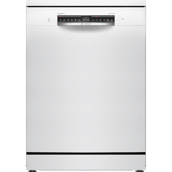 Masina de spalat vase Bosch SMS4EVW08E, 14 seturi, 6 programe, EfficientDry, Sistem Rackmatic, Home Connect, EcoSilence Drive, Tab-count, Clasa B, 60 cm, Alb