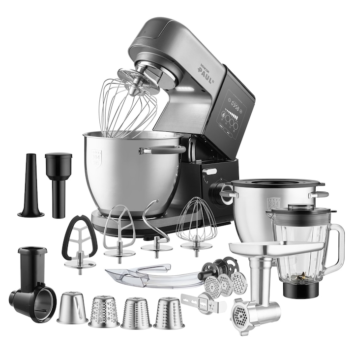 Robot de bucatarie, Sencor, 1800 W, 8 trepte de viteza, 6,7 litri, Gri