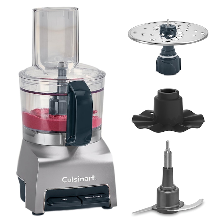 Robot de bucatarie Cuisinart FlexPrep® 1.1L |All-in-one: tocare, razuire, piure, batut |Lama din otel inoxidabil, disc reversibil si accesoriu baterie |Sistem BladeLockTM |Functionare cu un singur buton si functie de puls