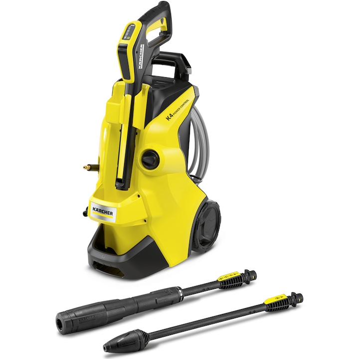 Aparat de spalat cu presiune Karcher K 4 Power Control Flex, putere 1800 W, debit max 420 l/h, presiune maxim 130 bar, motor racit cu apa, furtun presiune 8 m, contine: pistol Power Control G 160 Q + lance Vario Power Jet + lance cu jet rotativ