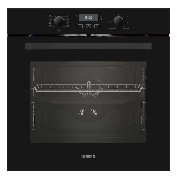 Cuptor incorporabil electric KB-ELEMENTS, 73L, Putere 3000W, 9 functii cu convectie, Display Digital Full Touch, Aqua Clean, Circle Fan Heater, Clasa A, Usa dubla geam, Accesorii incluse