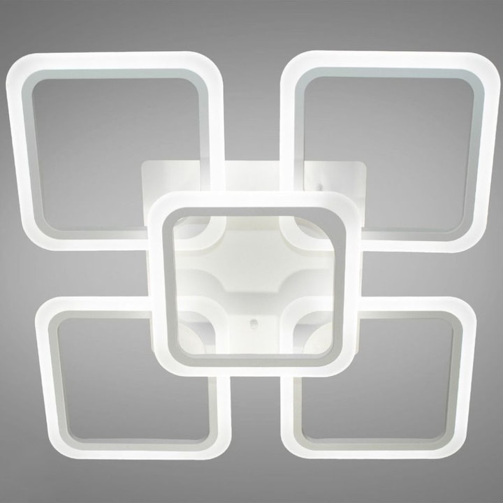 Lustra LED Delight Hebe 104W, 5 brațe, 3 culori, aluminium