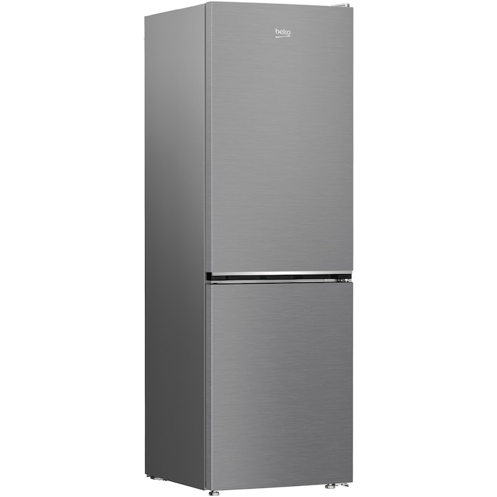 Combina frigorifica Beko B1RCNA364XB, 316 l, No Frost, AeroFlow, XXL Bottle holder, MaxStore, Clasa E, H 186.5 cm, Argintiu