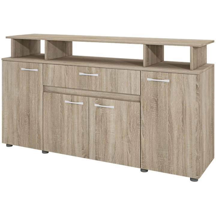 Comoda Irim Space 153,6x43x85 cm, 4 usi , 1 sertar, culoare Sonoma