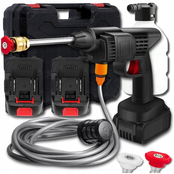 Set aparat spalat cu presiune, 2 acumulatori, 15-30 bar, 24V, 5m furtun, multicolor