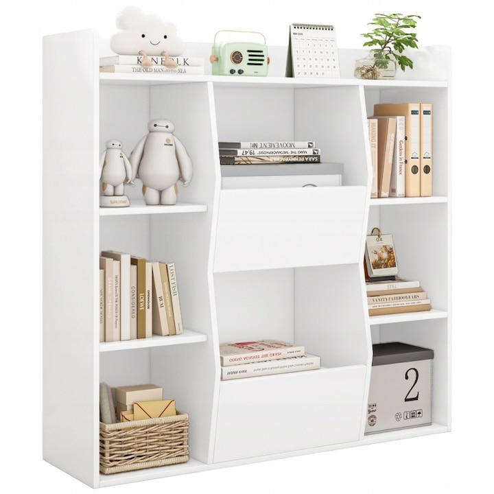 Biblioteca moderna alb mare spatioasa birou Scandinav stil BADU 106x30x104cm