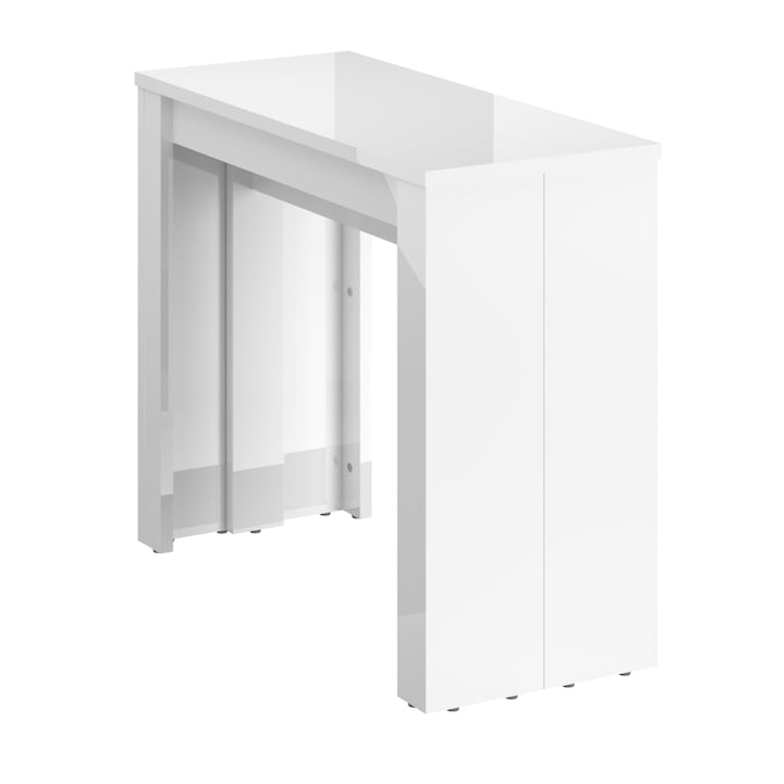 Masa extensibila KringX Mateo, L39-193 / H 75 / A 91 cm, culoare alb