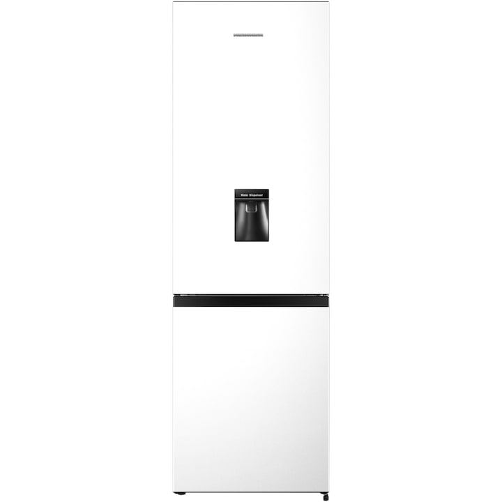 Combina frigorifica Heinner HC-HS268WDE++, 268 l, Clasa E, Dozator apa, Control electronic cu termostat ajustabil, Lumina led, 3 rafturi sticla frigider, H 180 cm, Alb.