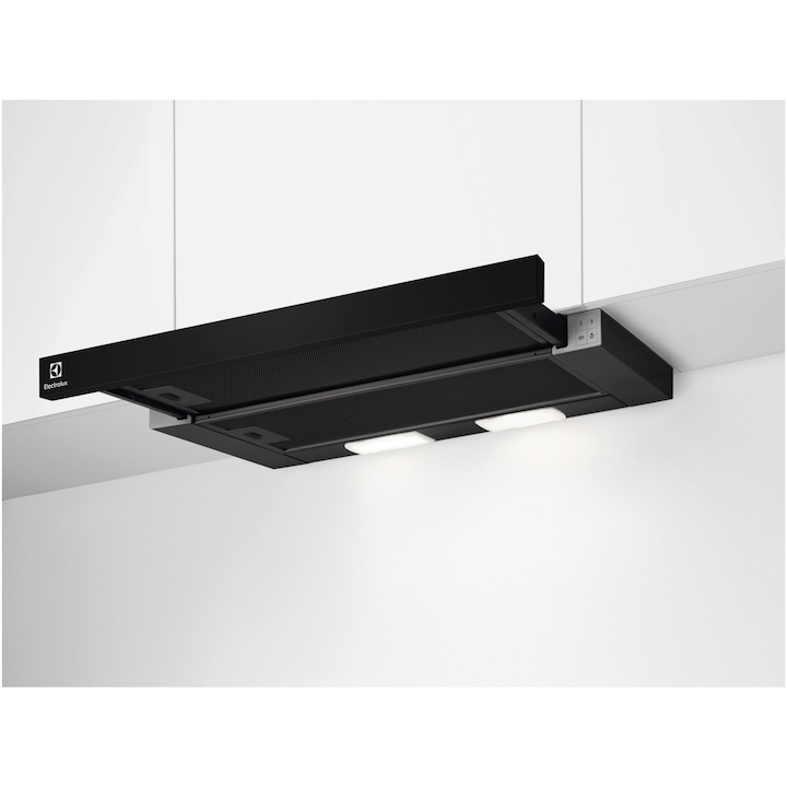Hota telescopica incorporabila Electrolux LFP336K, Putere de absorbtie 410 mc/h, 3 viteze, 60 cm, negru