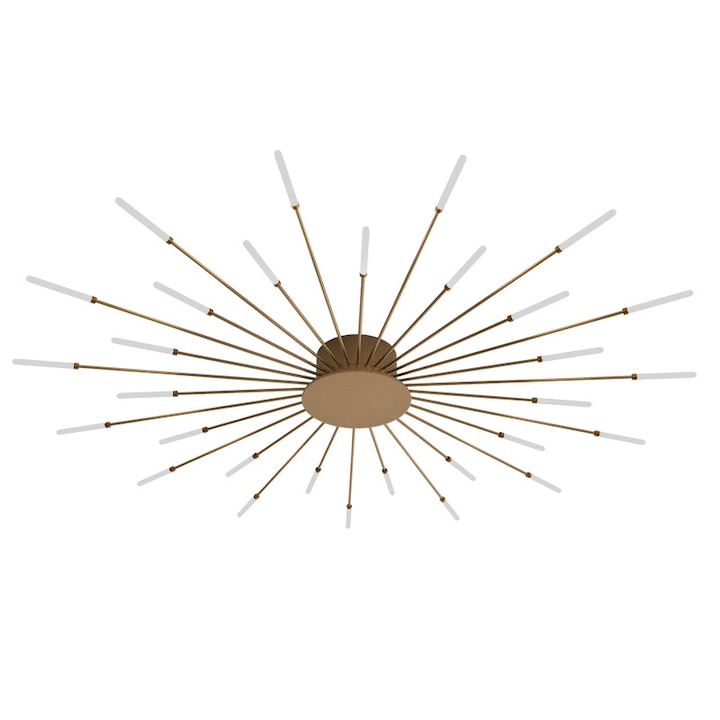 Lustra LED Stea artificii Design Auriu, 28 brate cu bec G4 lumina rece L08-28FGD