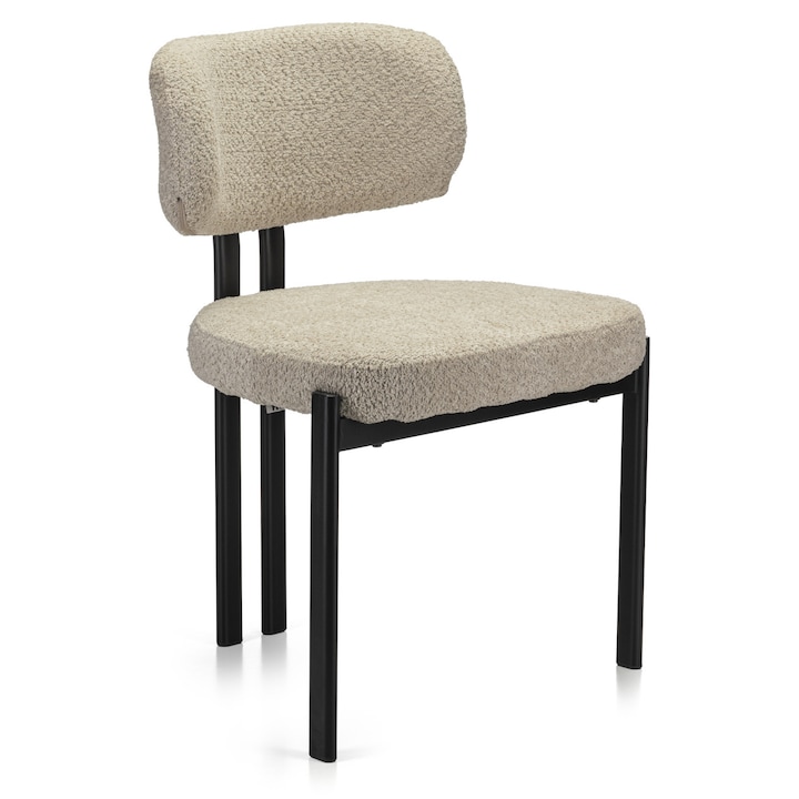 Scaun Tapitat Pentru Dining, Howhomely, Design Modern, Aspect Elegant, Sezut Confortabil, Practic Si Elegant, Ideal Pentru Dining Si Living, Usor De Curatat, Durabil Si Solid, Potrivit Pentru Orice Interior, Bej