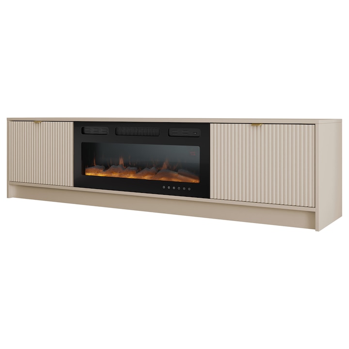 Comoda TV cu semineu Razimo EF, MIRJAN24, bej, 40x182x48 cm