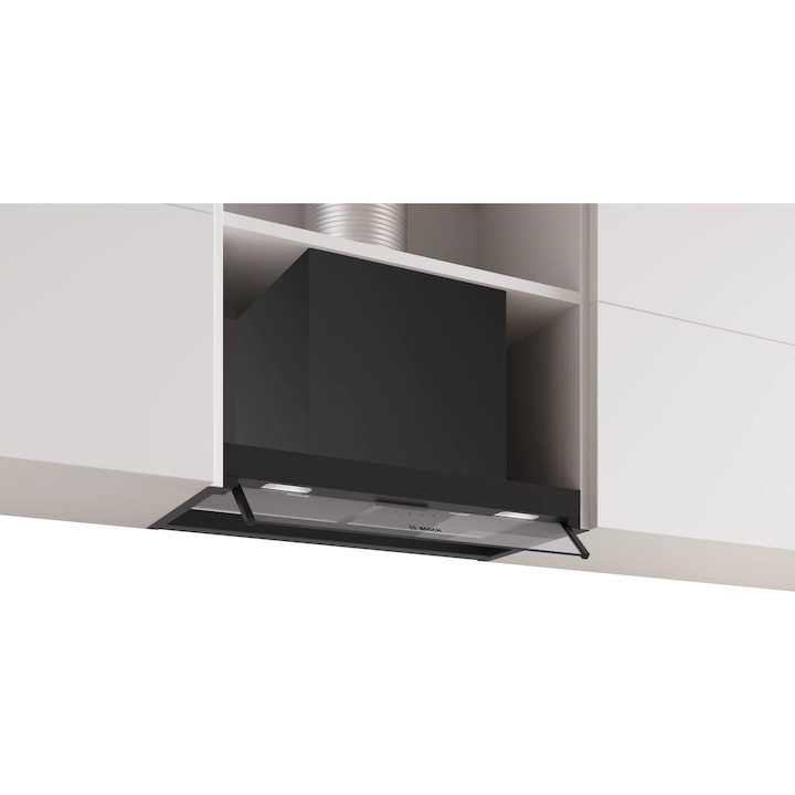Hota incorporabila Bosch DBB65CC60, Putere de absorbtie 582 mc/h, Iluminare LED, Control mecanic, Clasa B, 60 cm, Negru mat.