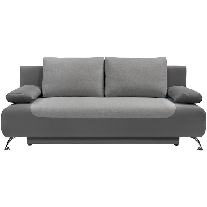 Canapea extensibila KringX Drammen, 195x98x94 cm, culoare gri