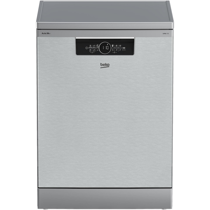 Masina de spalat vase Beko BDFN36641XA, 16 seturi, 11 programe, Clasa C, AutoDose, SelfDry, HomeWhiz, HygieneIntense, SteamGloss, DeepWash, Fast+, HalfLoad, CornerIntense, Motor ProSmart Inverter, 60 cm, Inox