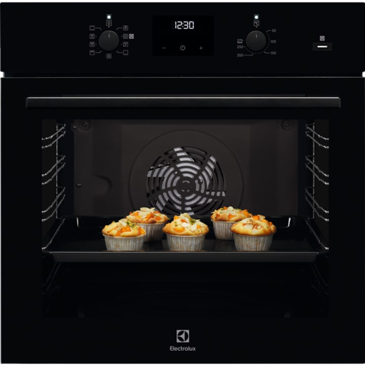 Cuptor incorporabil EOD3C70TK Electrolux, Electric, 72 l, Autocuratare catalitica, Multifunctional, Grill, SteamBake, Convectie, Clasa A, Negru