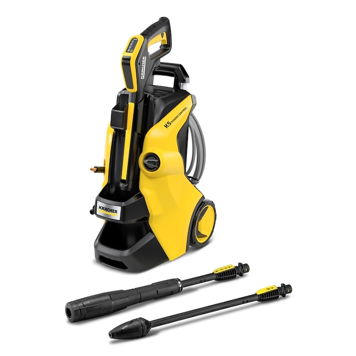 Aparat de spalat cu presiune Karcher K 5 Power Control Flex, 2100 W, debit 500 l/h, presiune 145 bar, motor racit cu apa, furtun presiune 10 m, maner telescopic, Pistol presiune ridicata Power Control G 160 Q, Lance Vario Power Jet, Lance cu jet rotativ