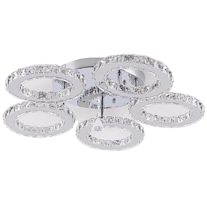 Lustra LED Circle Design, K9 Cristal 3 Segmente, Telecomanda L805/5