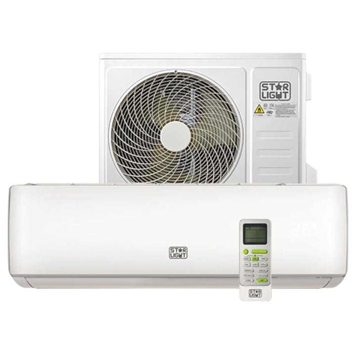 Aparat de aer conditionat Star-Light ACT-24WIFI, Control WiFi, 3D Inverter, 24000 BTU, Functie incalzire, Clasa A++, Display, Alb
