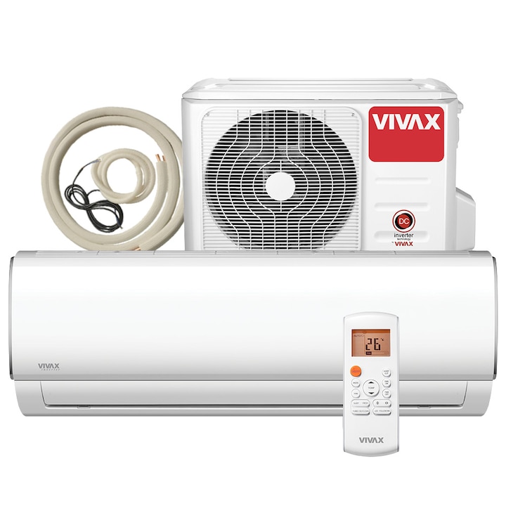 Aer conditionat Vivax ACP‐12CH35AEMI M-Design R32, Wi-Fi Ready, Kit de instalare inclus, Inverter, 12000 BTU/h, Clasa A++, ecran LCD, Pornire silentioasa, Sleep mode, Turbo mode, Timer, Protectie Anti-Inghet, Autocuratare