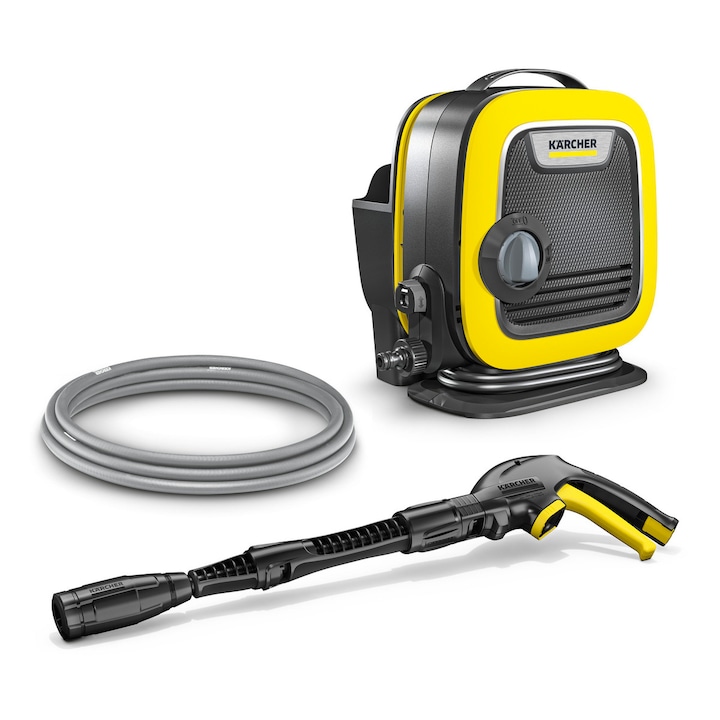 Aparat de spalat cu presiune portabil Karcher K Mini, 1400 W, 360 l/h debit maxim, 100 bar presiune maxima, 40°C temperatura maxima