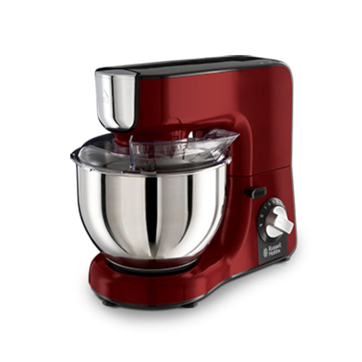 Robot de bucatarie complex, Russell Hobbs,1000W, 10 viteze, Inox, Rosu