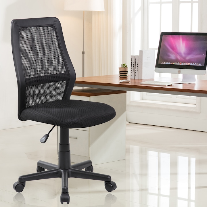 Scaun de birou Kring Hana, inaltime reglabila, Mesh, Negru