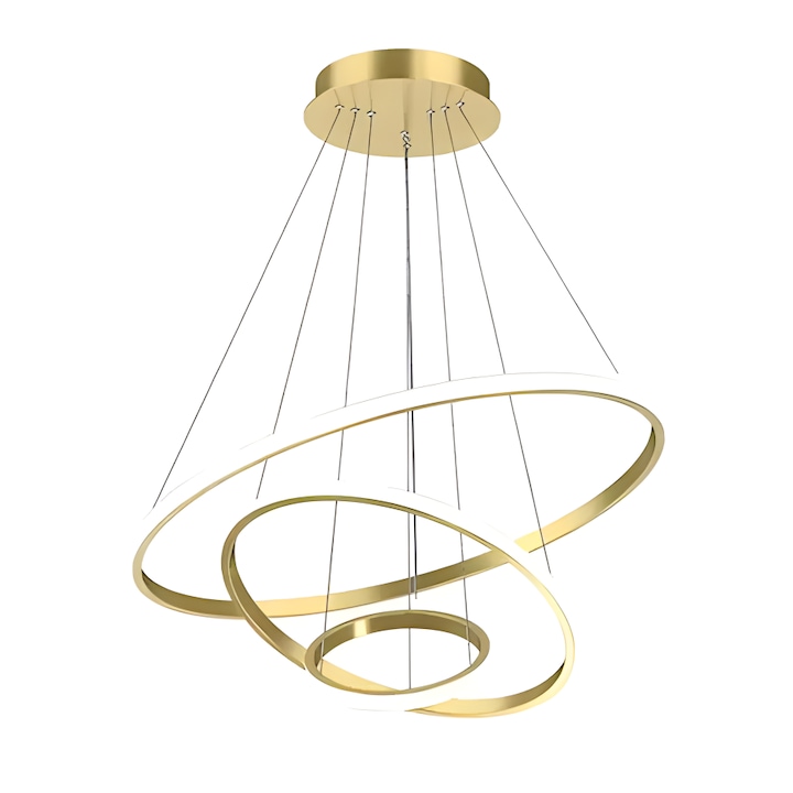 Candelabru Circular, Toolight, 220v, 40w, Diametru 20/40/60cm, Tricolor, Auriu