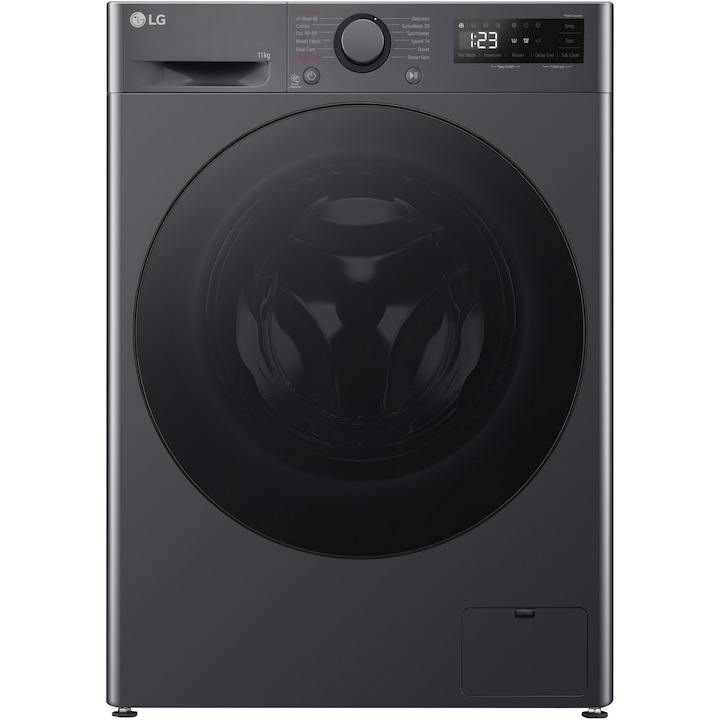 Masina de spalat rufe LG F4WR511S2M, 11 kg, 1400 rpm, Clasa A, Motor AI Direct Drive, TurboWash, Smart Diagnosis, Negru