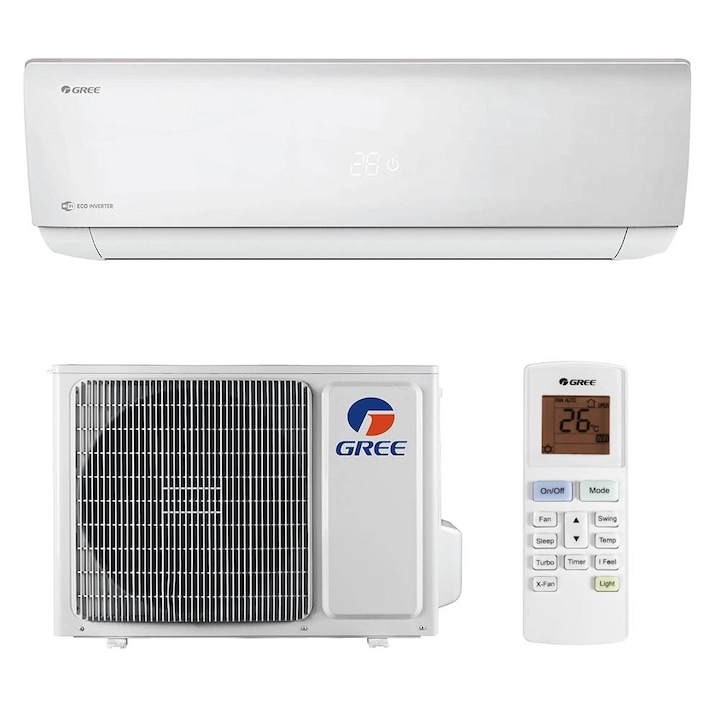Aparat de aer conditionat Gree Bora A4 Silver R32 GWH18AAD-K6DNA4E Inverter 18000 BTU, Clasa A++, Generator ioni Cold Plasma, WiFi